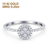 14K White Gold 0.25ct Round 7mm G SI Diamond Solitaire Engagement Wedding Ring Size 6.5