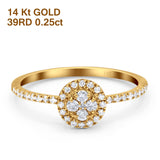 14K Yellow Gold 0.25ct Round 7mm G SI Diamond Solitaire Engagement Wedding Ring Size 6.5
