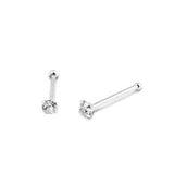 Nose Stud Simulated Cubic Zirconia Ball End 925 Sterling Silver 2.2mm-(20 Nose Studs in a Box)