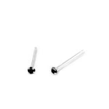 Simulated Black Cubic Zirconia Nose Stud 925 Sterling Silver-1.5mm(20 Nose Studs in a Box)