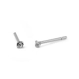 Nose Stud Simulated Cubic Zirconia 925 Sterling Silver 1.5mm