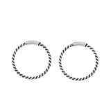Silver Bali Braided Hoops Nose Stud Ring 925 Sterling Silver