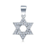 Star of David Charm Pendant Simulated Cubic Zirconia 925 Sterling Silver(16mm)