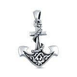 Silver Twisted Rope Anchor Pendant 925 Sterling Silver