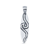 Surfboard Wave Charm Pendant 925 Sterling Silver