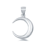 Silver Crescent Moon Charm Pendant 925 Sterling Silver