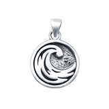 Round Wave Plain Pendants 925 Sterling Silver