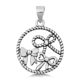 Bows Pendant Charm 925 Sterling Silver Fashion Jewelry