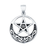 Celtic Moon and Star Pendant Charm 925 Sterling Silver