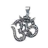 Om Pendant Charm Round 925 Sterling Silver