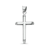 Solid Plain Cross Charm Pendant 925 Sterling Silver (21mm)