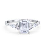 Art Deco Wedding Ring Marquise Simulated Cubic Zirconia 925 Sterling Silver