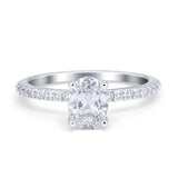 Solitaire Accent Engagement Ring Simulated Cubic Zirconia 925 Sterling Silver