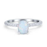 Accent Art Deco Wedding Ring Lab Created White Opal 925 Sterling Silver