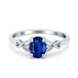 Oval Filigree Infinity Engagement Ring Simulated Blue Sapphire CZ 925 Sterling Silver