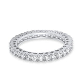 Eternity Wedding Band Rings Round Simulated CZ 925 Sterling Silver