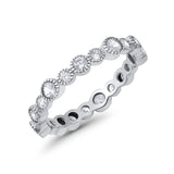 Full Eternity Wedding Ring Simulated Cubic Zirconia 925 Sterling Silver