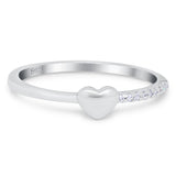 Wedding Heart Promise Ring Simulated Cubic Zirconia 925 Sterling Silver