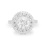 Cocktail Wedding Ring Round Simulated Cubic Zirconia 925 Sterling Silver