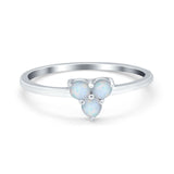 Fashion Thumb Ring Round Lab Created White Opal 925 Sterling Silver