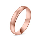 Rose Tone, Wedding Band Ring Round 925 Sterling Silver (4MM)