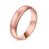 Rose Tone, Wedding Band Ring Round 925 Sterling Silver (5MM)