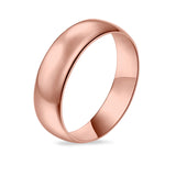 Rose Tone, Wedding Band Ring Round 925 Sterling Silver (6MM)