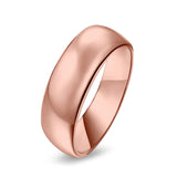 Rose Tone, Wedding Band Ring Round 925 Sterling Silver (8MM)