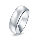 Sterling Silver Wedding Band Ring Round 925 Sterling Silver (8MM)