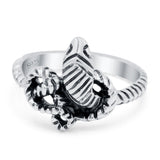 Snake Ring Oxidized Band Solid 925 Sterling Silver (13mm)