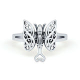 Filigree Heart Butterfly Ring