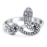 Snake Oxidized Band Solid 925 Sterling Silver Thumb Ring (14mm)