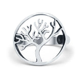 Wholesale Tree of Life Oxidized Round Ring Band 925 Sterling Silver
