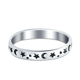 925 Sterling Silver Stars And Moon Ring Wholesale