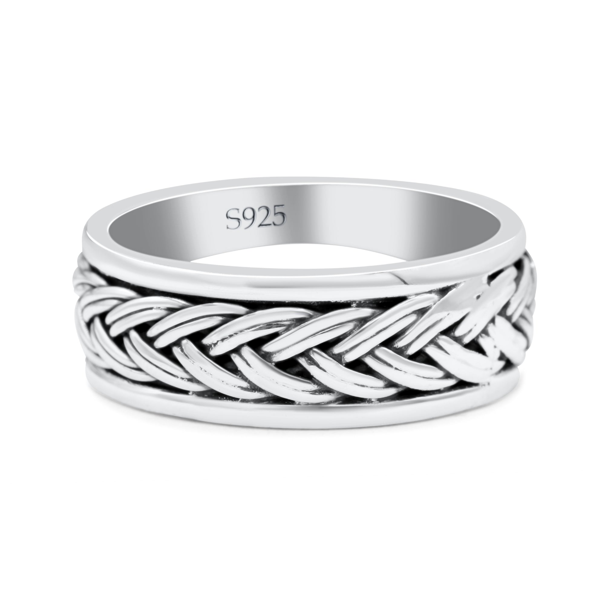 Braided Celtic New Design Spinner Style Oxidized Band Solid 925 Sterli