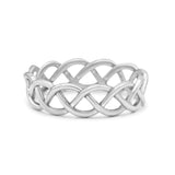 Celtic Braided Band Infinity Knot Ring Solid 925 Sterling Silver Thumb Ring (7mm)