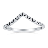 V Shape Oxidized Band Solid 925 Sterling Silver Thumb Ring (7mm)