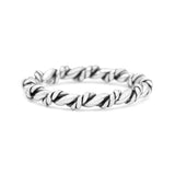 New Design Twisted Wire Rope Style Woven Knot Oxidized Band 925 Sterling Silver Thumb Ring 3mm