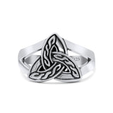 New Design Triskele Trinity Knot Celtic Oxidized Thumb Ring Band