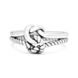 Stylish New Design Loop Knot Rope And Infinity Double Row Oxidized Thumb Ring Band