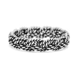 Classic Traditional Twisted Rope Braided Oxidized Band Thumb Ring