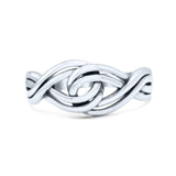 Double Infinity Knot New Style Mittal Promise Band Oxidized Thumb Ring