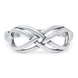 Infinity Band Oxidized Ring Solid 925 Sterling Silver (8mm)