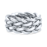 Interlacing Braided Woven Celtic Knot Trendy Oxidized Band Thumb Ring