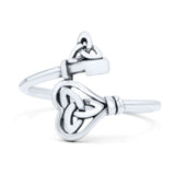 Triquetra Love Key Celtic Knot Heart Shape Propensity Oxidized Band Thumb Ring