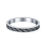 925 Sterling Silver Braide Thin Wave Designer Oxidized Fashion Band Ring Wholesale