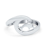Wholesale Wave Dolphin Ocean Summer Round 925 Sterling Silver Band Ring