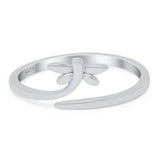 Dragonfly Band Oxidized Thumb Ring Solid 925 Sterling Silver (7mm)