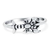 Lobster Band Oxidized Solid 925 Sterling Silver Thumb Ring (6mm)