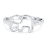 Elephant Band Oxidized Solid 925 Sterling Silver Thumb Ring (8mm)